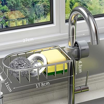 küche lagerregal wasserhahn rack schwarz gold haushalt spüle spülschwamm lappen abfluss wasser hängende korb waschbecken