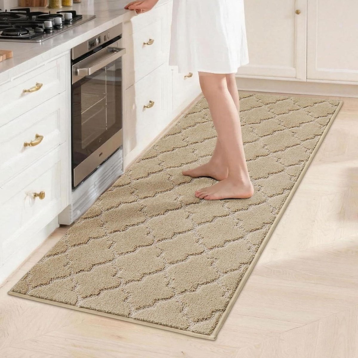 Lichtbeige Keuken Runner met Antislip TPR Achterkant - 50 x 150 cm