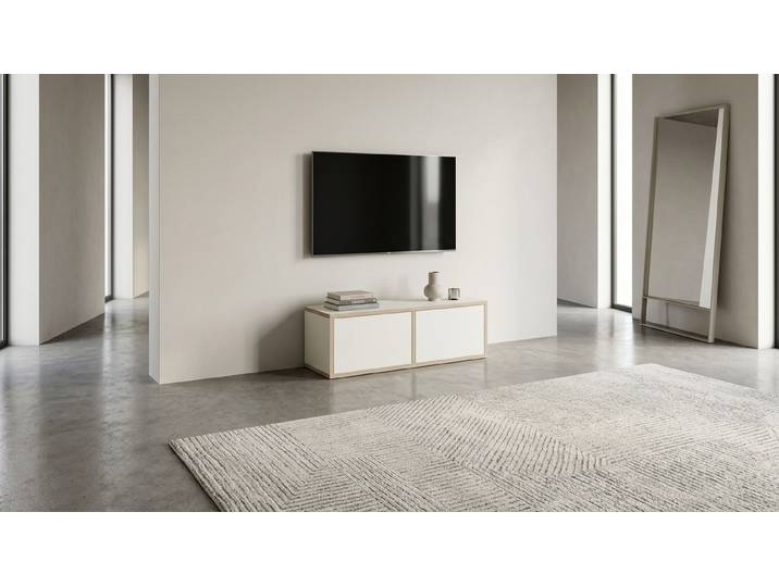 Pickawood Lowboard Premium Dekore Weiß Multiplex Kante