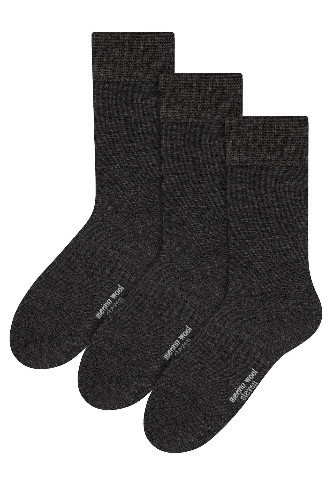Steven - Heren 3 Paar Originele Merino Wollen Sokken | Lichtgewicht Boot Sokken - Houtskool