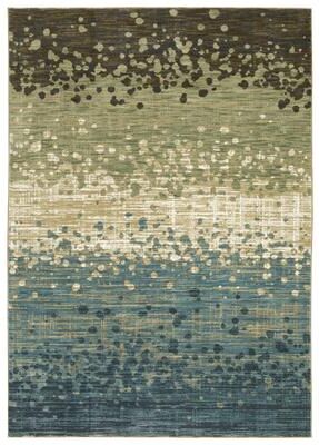 Style Haven Raphael Abstract Ombre Blue/ Brown Mixed Pile Area Rug
