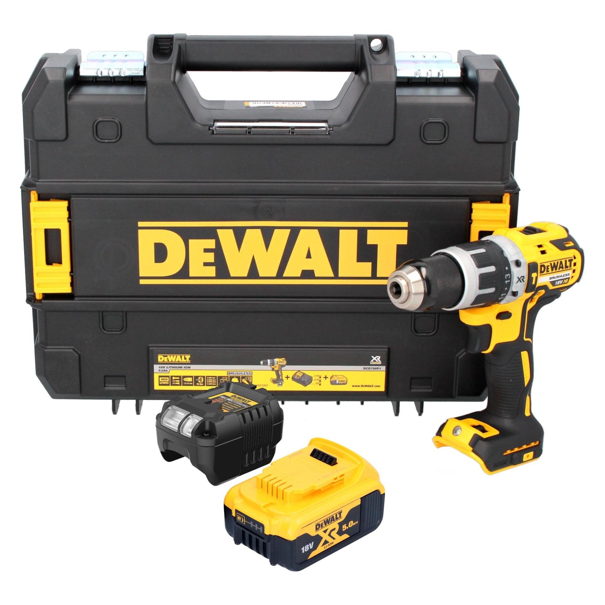 DeWalt DCD 796 P1T Akku Schlagbohrschrauber 18 V 70 Nm Brushless + 1x Akku 5,0 Ah + Ladegerät + (Schlagbohrschrauber) (58759943)