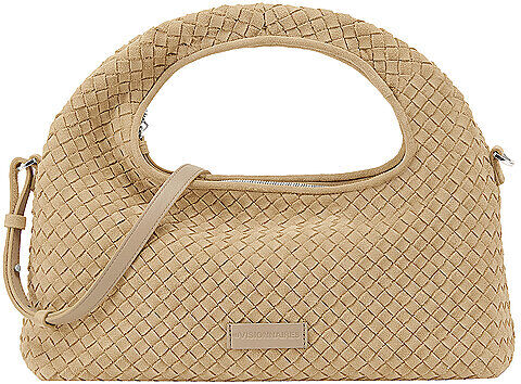 LES VISIONNAIRES Ledertasche - Henkeltasche SADIE GRADE WEAVE COZY beige EG