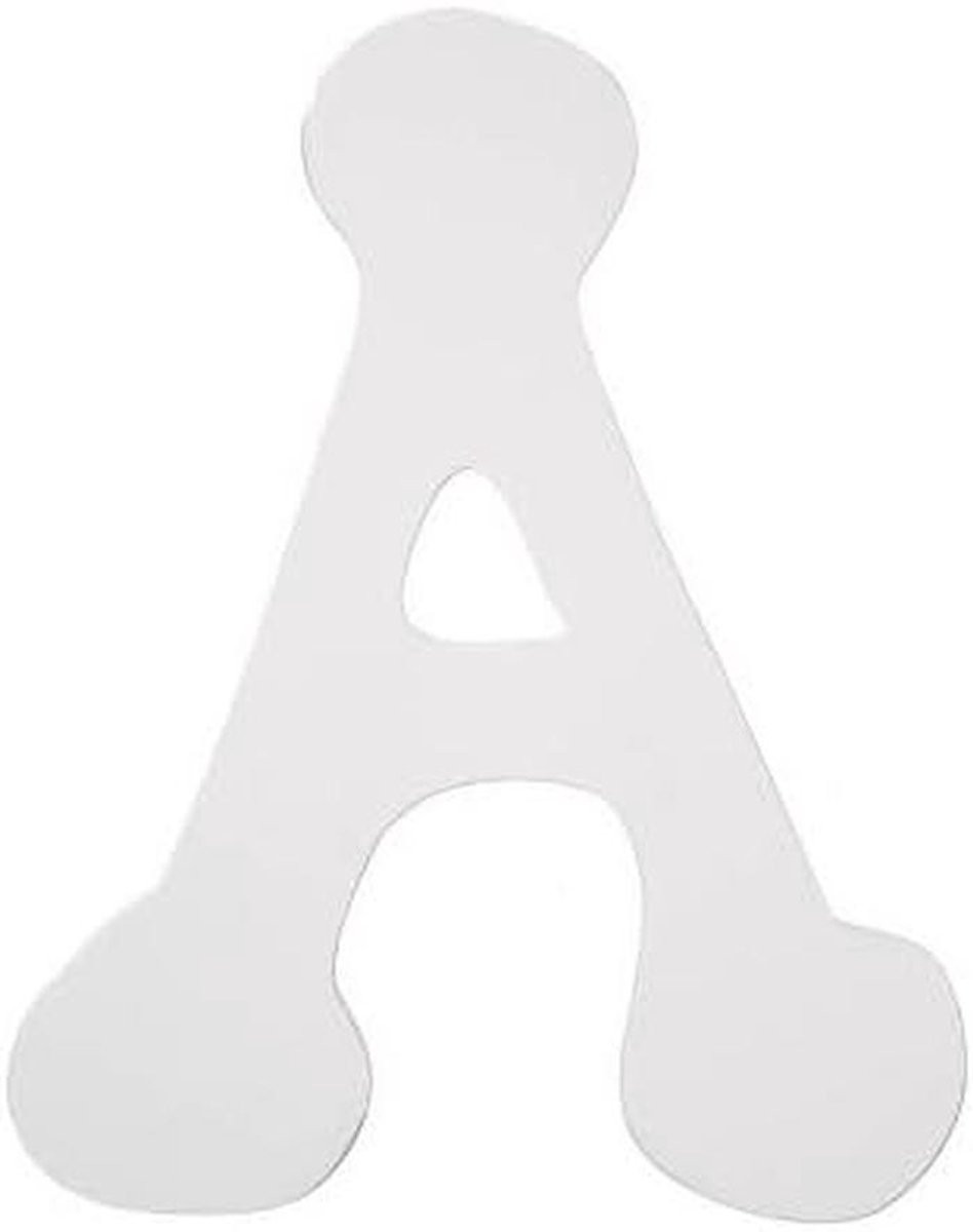 Dot to Dot Design Houten Letter A Decoratie Wit - Hoogte: 12,7 cm