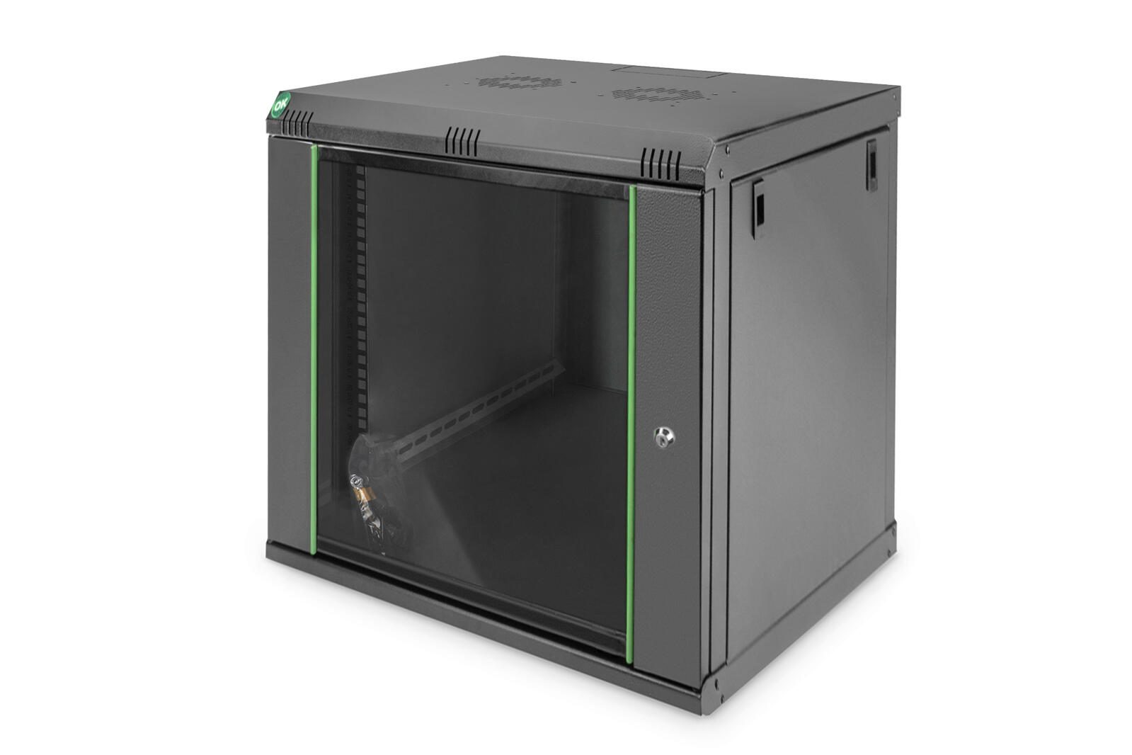 Digitus 12HE 19"-Wandgehäuse Dynamic Basic Serie RAL 9005 schwarz DN-19 12-U-EC-SW