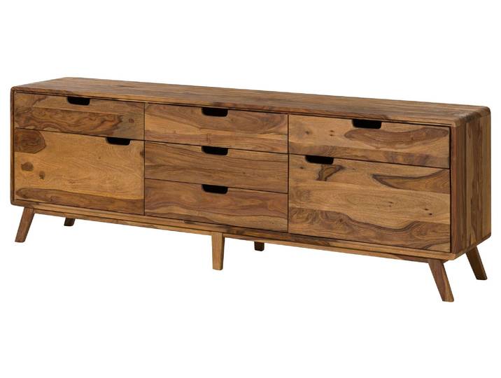 Buffet Bas Sheesham Natur Sablé 200x40x65 (bxtxh) Partiellement Assemblé Malmö 2 230