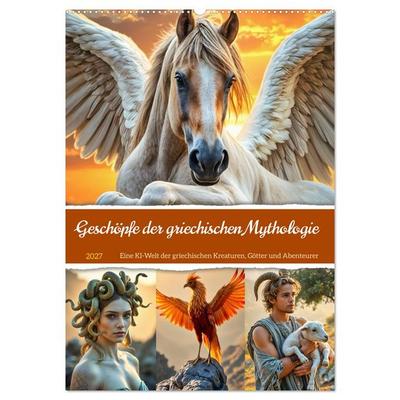 Geschöpfe der griechischen Mythologie - Eine KI-Welt der griechischen Götter, Kreaturen und Abenteurer (Wandkalender 2027 DIN A2 hoch), CALVENDO