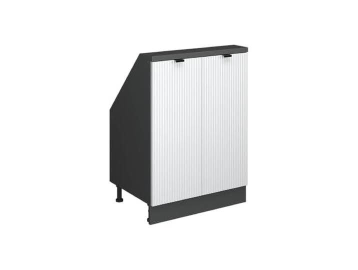 Vicco Dachschrägenschrank Rion, Weiß Riffel/Anthrazit