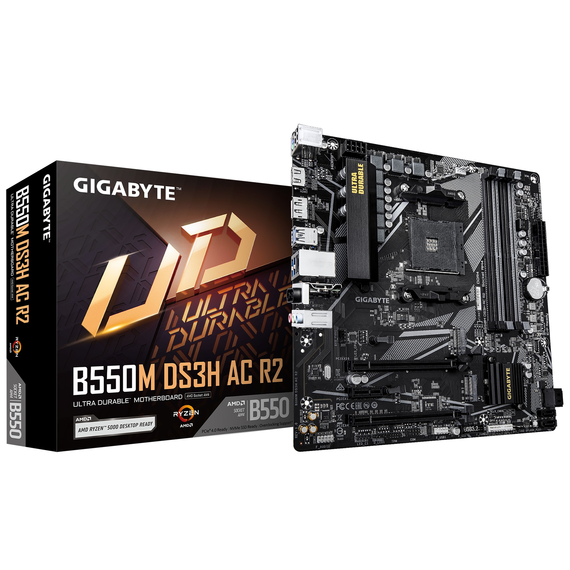 GIGABYTE B550M DS3H AC R2 mATX Mainboard Sockel AM4 HDMI/DP B550M DS3H AC B550 R2