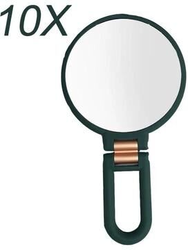 Uplift Picks Folding Magnifying Makeup Mirror 2X 5X 10X 15X Portable Travel Mirror green (10x)