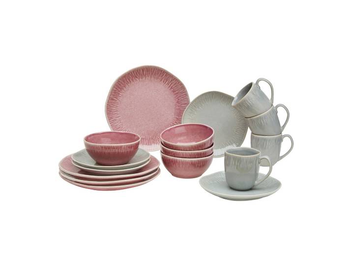 Kombiservice 16-teilig Grau, Rosa