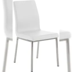 DELUKE Esszimmerstuhl TUTOR - Kunstleder Weiß 40x50x88 cm | Essstühle Esszimmerstühle Küchenstühle Wohnzimmerstühle