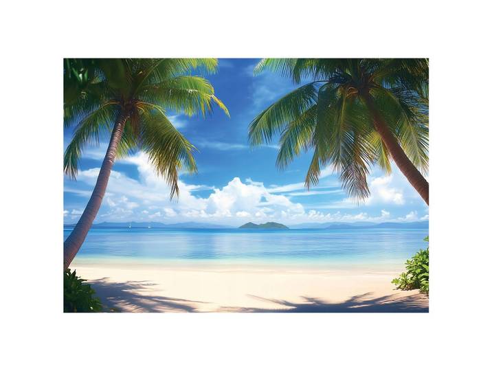 FOTOTAPETE 3D Effekt Strand Meer Palmen Hawaii 250x175