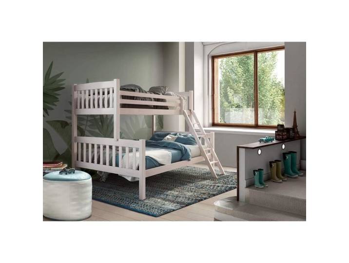 Lit superposé triple en bois massif pour enfants Venprodin 190x90/190x135.