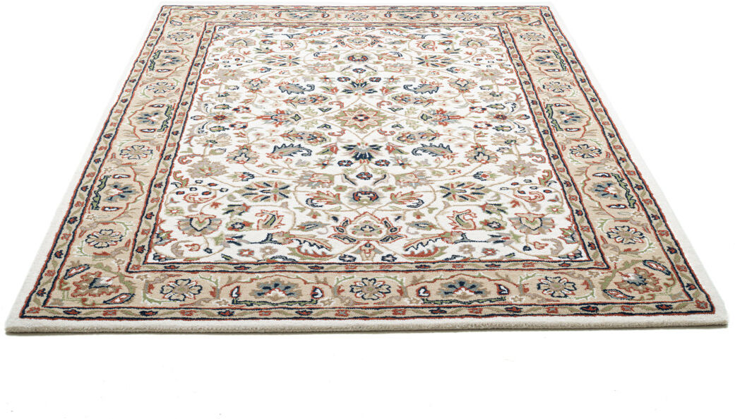 Theko Hand-Tufted Oriental Rug Made Of Wool In Beige Beige Rectangle 70 x 140cm