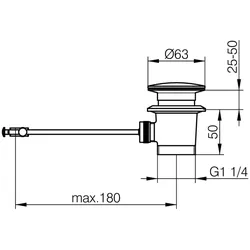 Keuco Ablaufgarnitur Ersatzteil ARM 50100 Alu-finish, m. Verschluss, 50100170019 50100170019