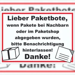 HB-Druck Wenn Pakete abgegeben Aufkleber A2 (420x594mm)