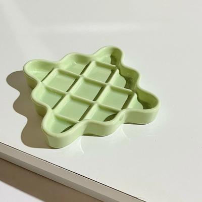 Uplifted Finds Healthy Diet Irregular Ceramic Slow Feeder Bowl And Anti Choking Pet Licking Plate green