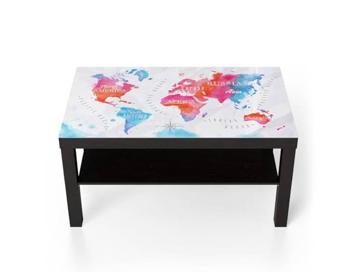 DEQORI Glastisch schwarz groß 90x50 cm Motiv Farbige Welten ausgefallener Beistelltisch aus Glas Hochglanz Couchtisch fürs Wohnzimmer moderner Couch Tisch mit Design