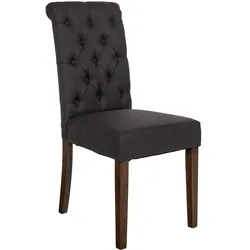 CLP Esszimmerstuhl Lisburn I Samt I Stoff I Polsterstuhl Gesteppt Chesterfield Design