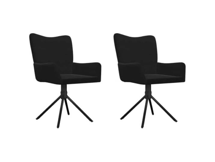 KDVXBCQJH 2X Esszimmerstühle Drehbar Samt Armlehnenstuhl Schwarz Ergonomische Polstersessel mit 360-Grad-Drehfunktion für Esszimmer und Küche, weicher Samtbezug und stabilere Metallbeine.