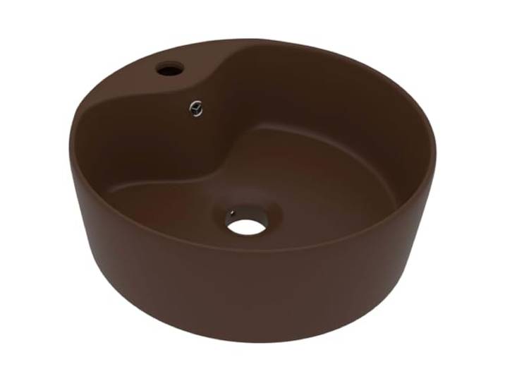 vidaXL Lavabo avec trop-plein Marron foncé mat 36x13 cm Céramique