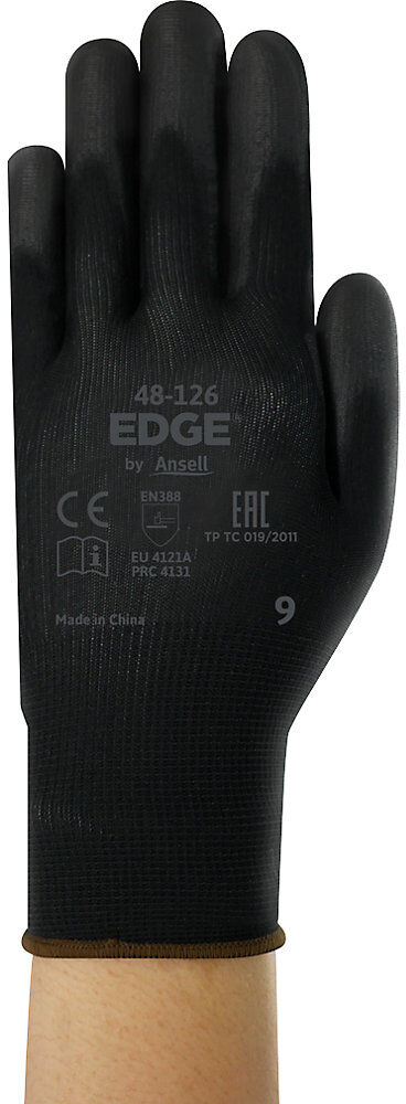 Arbeitshandschuh EDGE® 48-126, schwarz, VE 12 Paar, Größe 9 Ansell