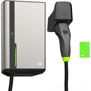 Green-Cell Wallbox EVGC021 HabuDen, grau, 7,5 m Kabel, Typ 2, RFID, App-fähig, 400V / 32A / 22kW