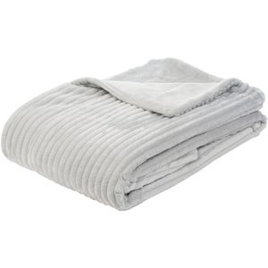Gözze Kuscheldecke Cord Optik, 40067-90, silber, flauschig & weich, 500 g/m², 150 x 200 cm