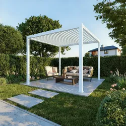 agadon Aluminum Lamellen-Pergola Plus manuell 297 x 297 cm Weiß - Manuell - 3x3 m - Weiß