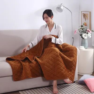 All Categories Goods Winter Warm Portable Electric Heating Blanket, USB Heating Shawl Blanket, Powered Warmer Bed For Home Office brown m
