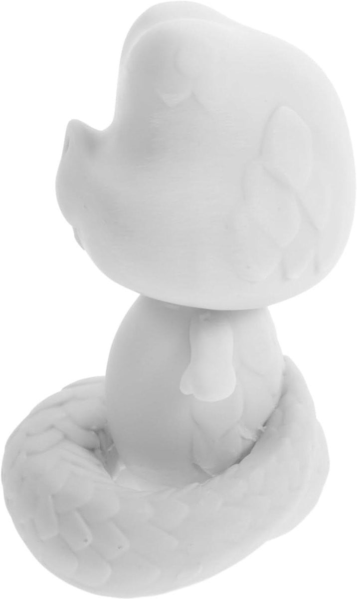 Wit decoratief hars beeldje met schilderbaar oppervlak, Lengte: 17 cm