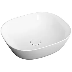 VitrA Plural Aufsatzschale 7810B403-0016 45 x 38 x 13,5 cm, weiß hochglanz, flach, rechteckig, ohne Überlauf/Hahnloch