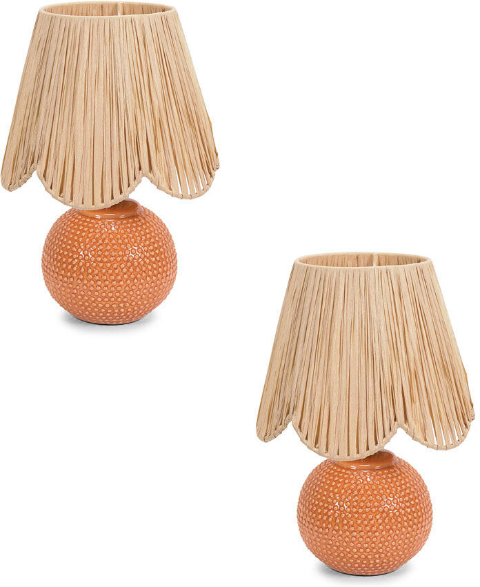 Heritage Hues Sebby Ceramic Table Lamp Orange 29cm H X 24.5cm W X 65cm D
