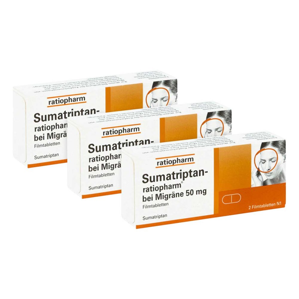 ratiopharm GmbH Sumatriptan-ratiopharm Bei Migräne 50 Mg Filmtabletten 08104734