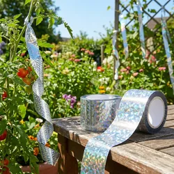 2er-Set Vogelschutzband Reflektierend 45m x 5cm - Effektive Vogelabwehr durch Lichtreflexion und Bewegung - Chemiefreie Abwehrstreifen für Garten und Balkon