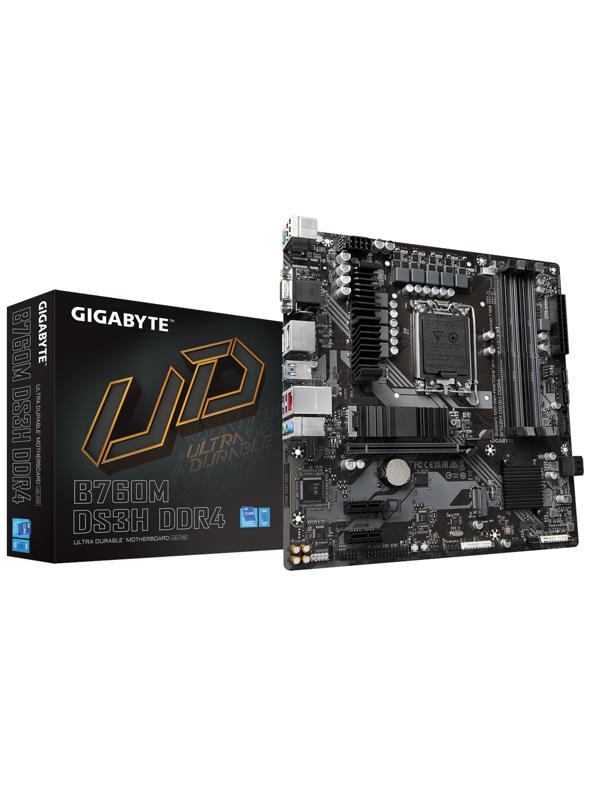 GIGABYTE B760M DS3H DDR4 Mainboard - Intel B760 - Intel LGA1700 - DDR4 RAM - Micro-ATX