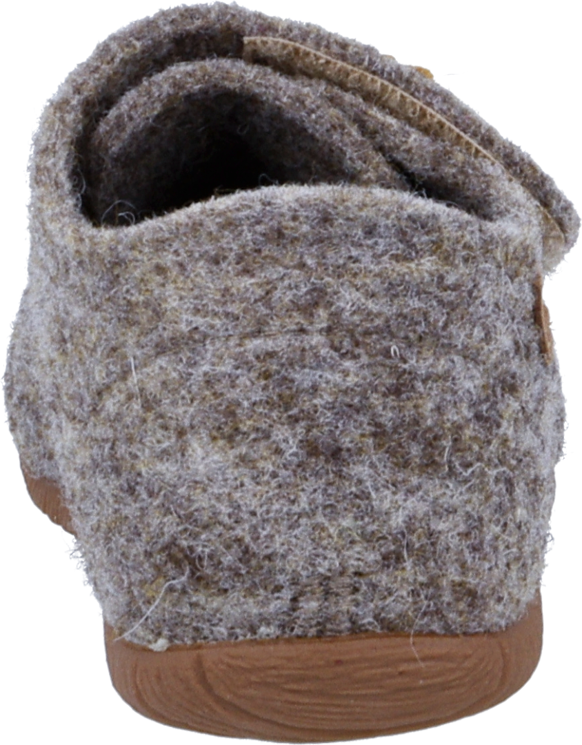 Hausschuh RICHTER "Filzi", Jungen, Gr. 27, Filz, grau, Schuhe Hausschuh, Klettschuh mit Kontrastbesatz, Grössenschablone zum Download grau 27, Filz