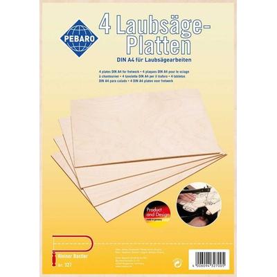 PEBARO 327 - 4 Sperrholzplatten aus Birkenholz, größe DIN A4.