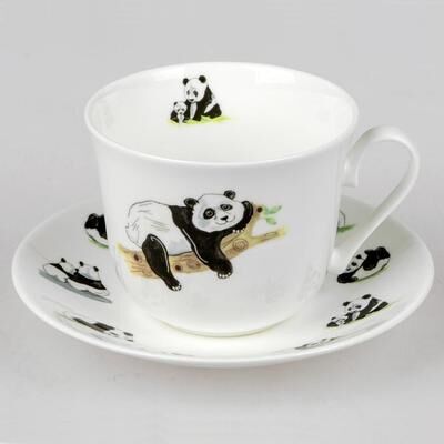Roy Kirkham Breakfast Cups & Saucers - Panda (Set of 2)