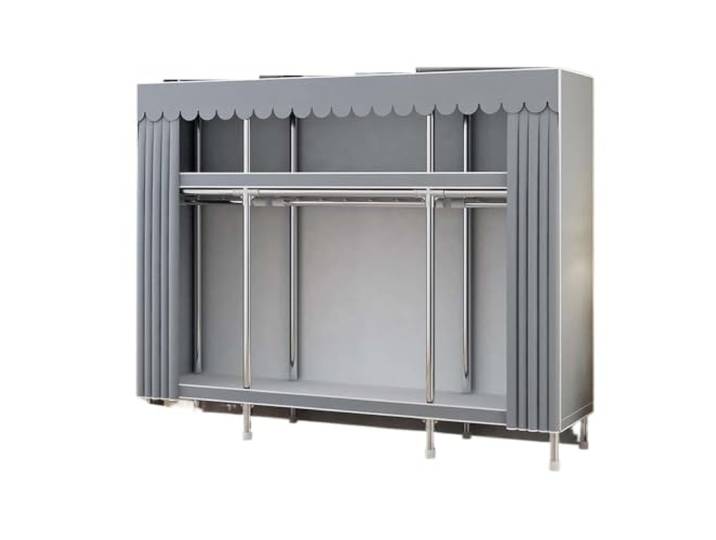 Einfacher Kleiderschrank mit Stahlrahmen, einfache Montage(Color-02-L165)