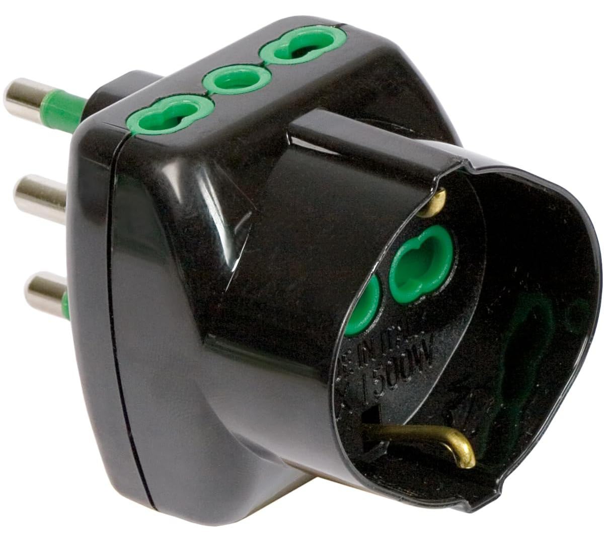 FANTON 82241 Type L (IT) Stopcontact, 16 A, Zwart, P17, S17