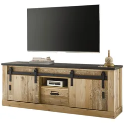 TV-LOWBOARD Used Wood hell, anthrazit 162 x 61 cm, TV Unterteil in Komforthöhe