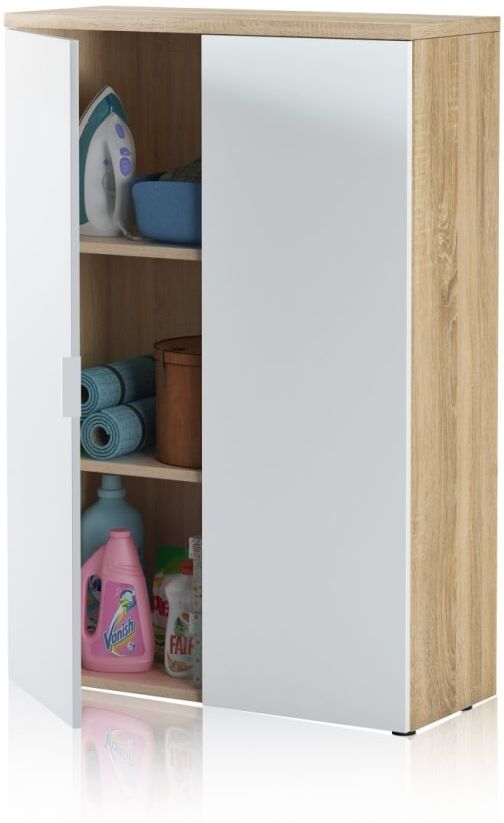 duehome Armario auxiliar de 2 puertas 80x119 cm blanco roble