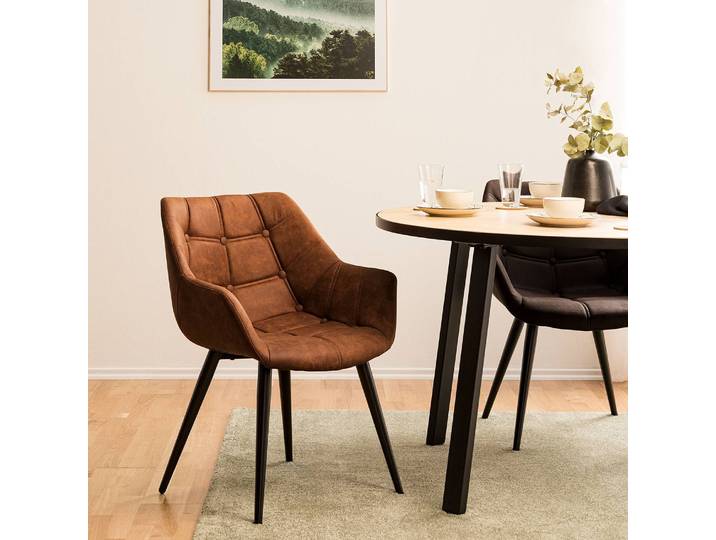 Chaise à accoudoirs Lamppi II 60 x 81 x 64cm 1 chaise Marron/Cognac