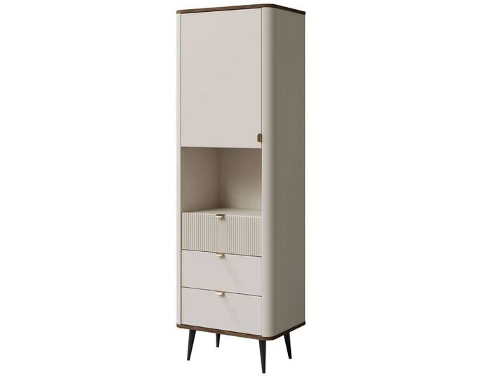 Feldmann-Wohnen Regal Marly, mit 3 Schubladen, offene und geschlossene Fächer 1-tlg., 60x40x191cm Kaschmir / Walnuss