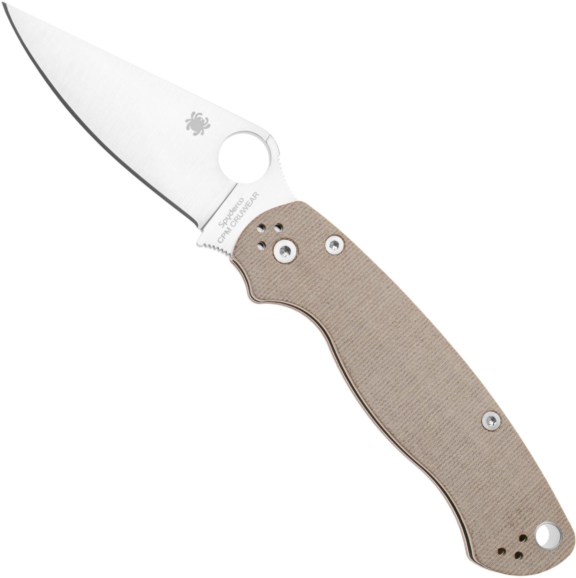 Spyderco C81MPCW2 Paramilitary 2 Brown Canvas Micarta CruWear coltello da tasca