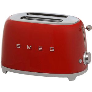 Smeg Toaster TSF01RDEU 50er Retro Style, mit 6 Röststufen, rot, 950 Watt, Edelstahl, für 2 Scheiben