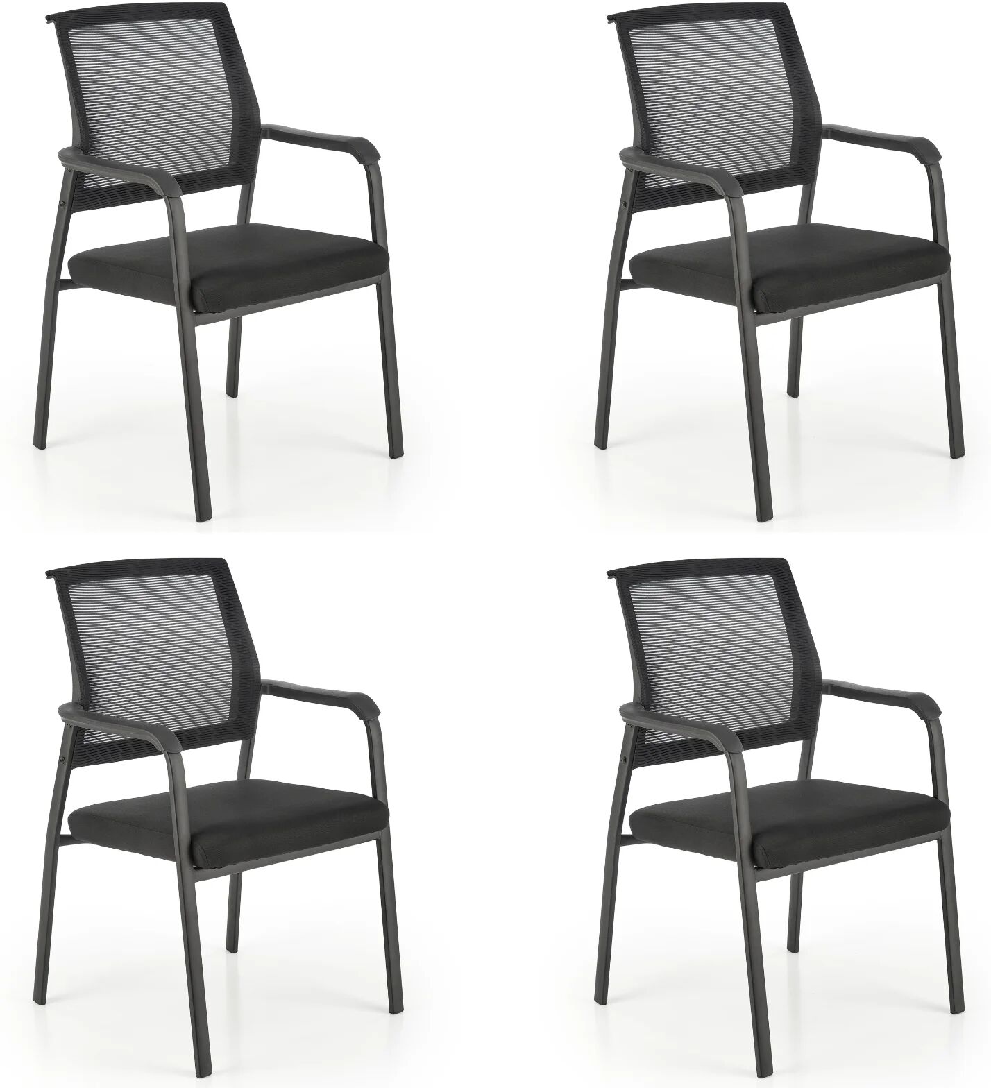 garneroarredamenti Set 4 sedie sala da pranzo in tessuto nero Precious