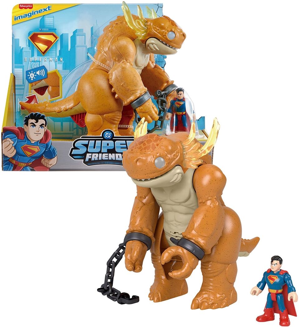 Imaginext Fisher-Price Juguete de Superman con luces sonidos y movimiento DC Super Friends .